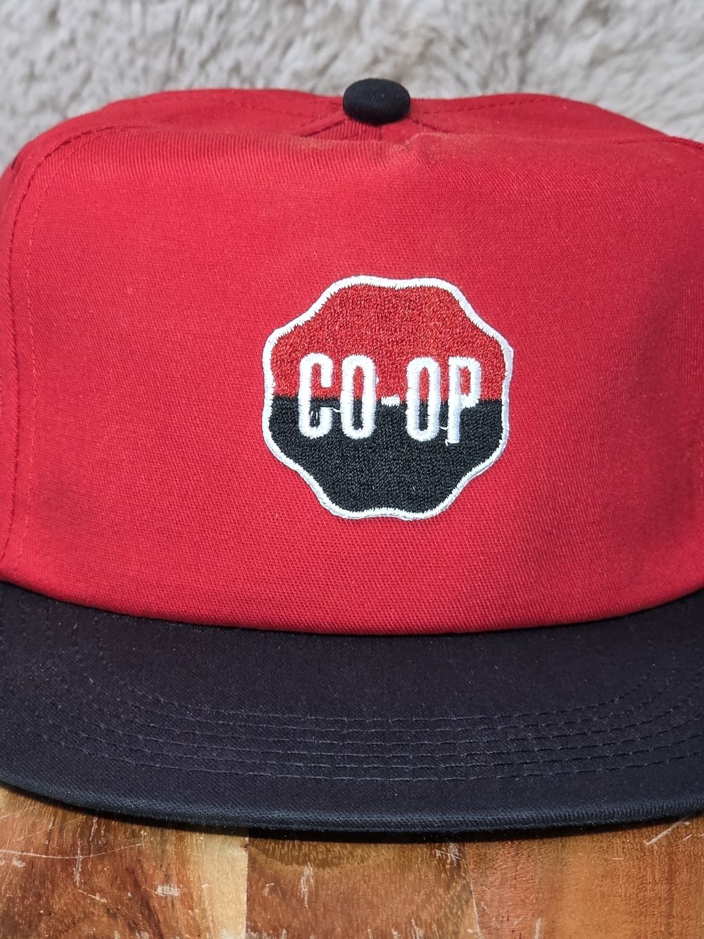 Vintage CO-OP Red and Black Snapback Hat